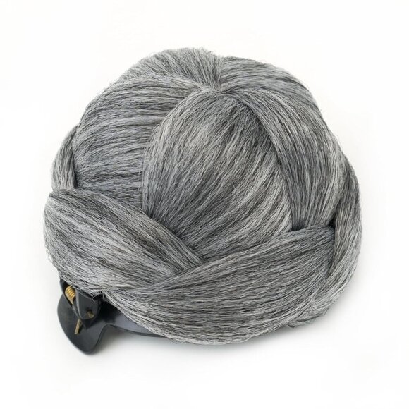 Braided Chignon Bun Maker Hairpiece Grey Updo Claw Hairdonut for Styling main image 4